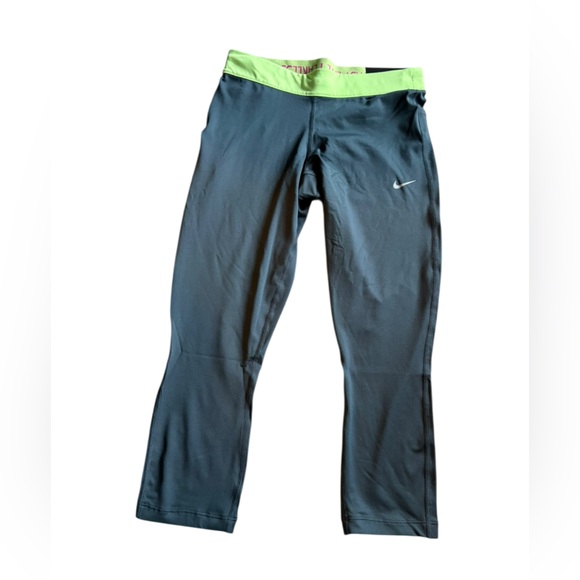 Nike Pants - Nike Relay Tight Fit Black and Lime Green Tight Fit Leggings NWT